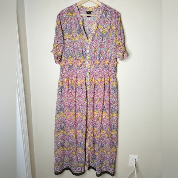 Kate and Lily Button Front Maxi Dress Size 14 Smocked Tiered Floral - Picture 2 of 8
